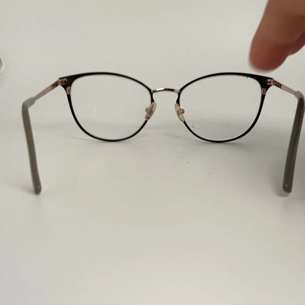 Vera Wang V550 BK Cat Eye Eyeglass Frames Black Rose Gold 51-17-135